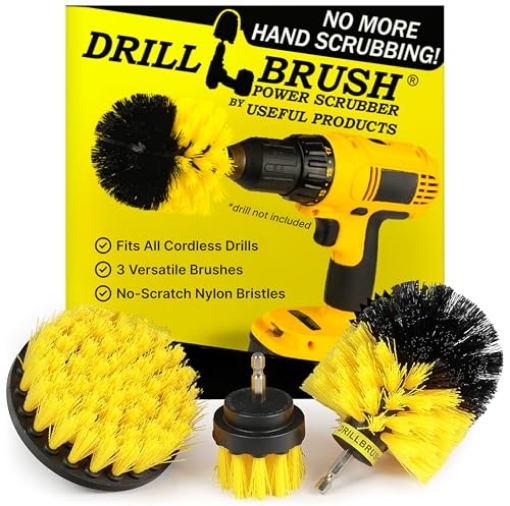 Picture of USEFUL PRODUCTS LLC Y-S-42O-QC-DB Drillbrush Drill Brush Attachment Set for Bathroom Cleaning – Power Scrubber Brush Kit for Tub, Tile, Shower, and Grout – All-Purpose Household Cleaning Brushes for Drill - Electric Grout Cleaner Kit (EA)