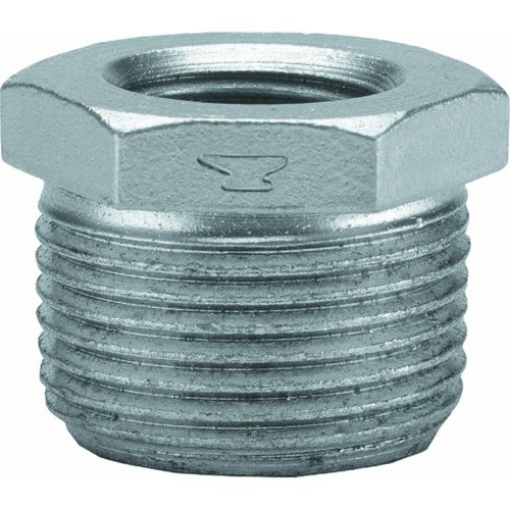 Picture of ANVIL INTERNATIONAL 8700130902 Anvil 8700130902, Malleable Iron Pipe Fitting, Hex Bushing, 1-1/4" NPT Male x 1/2" NPT Female, Galvanized Finish (EA)