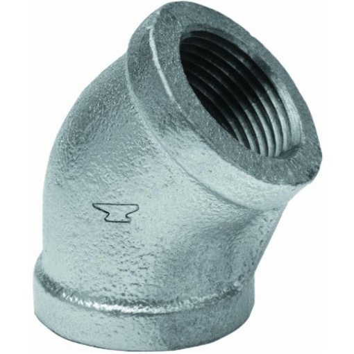 Picture of ANVIL INTERNATIONAL 8700126850 Anvil 8700126850, Malleable Iron Pipe Fitting, 45 Degree Elbow, 2" NPT Female, Galvanized Finish (EA)