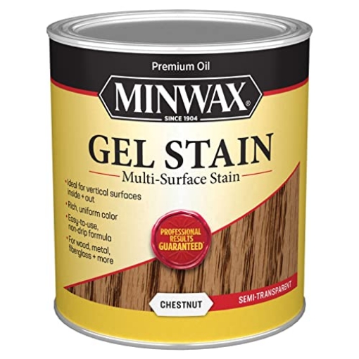 Picture of Minwax 66010000 Minwax Gel Stain for Interior Wood Surfaces, Quart, Chestnut (EA)