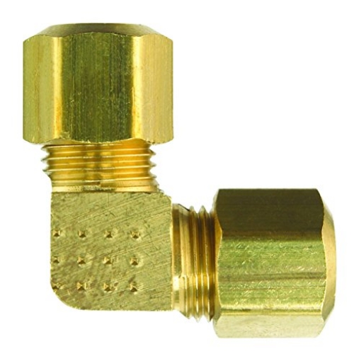 Picture of JMF COMPANY 4338182 JMF 1/2 in. Compression x 1/2 in. Dia. Compression Yellow Brass Elbow (EA)