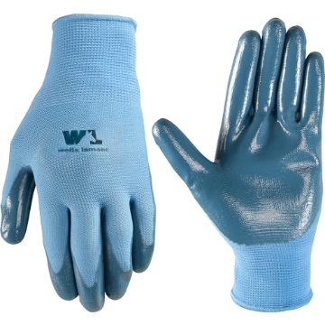 Picture of WELLS LAMONT 497S-400 Wells Lamont Women's Blue Nitrile Coated Work and Gardening Gloves, Small (497S-400) (EA)
