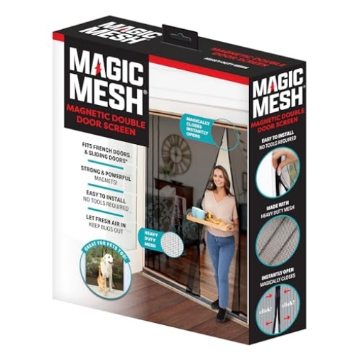 Picture of MAGIC MESH MM351112 Magic Mesh Double Door- Hands Free Magnetic Screen Door, Fits French & Sliding Doors 75 in x 83 in (EA)