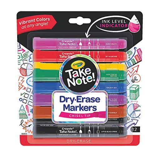 Picture of CYO CYO58-6545 Fun Express Take Note Vibrant 12Ct Dry Erase Markers - 12 Pieces - Educational And Learning Activities For Kids (PK-12-EA)