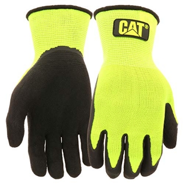 Picture of CAT CAT017418L CAT® CAT017411L High Visibility Work Gloves – Large, Dip Textured Latex Coated Gloves with Knit Wrist (EA)