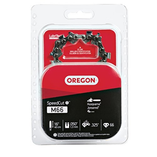 Picture of Oregon Laminations Company M66 Oregon M66 Chainsaw Chain for 16 Inch Bars, .325" Pitch, 66 Drive Links, .050" Gauge, Replacement Low-Kickback Chainsaw Blade, fits Many Husqvarna & Jonsered Models (95TXL066G) (EA)