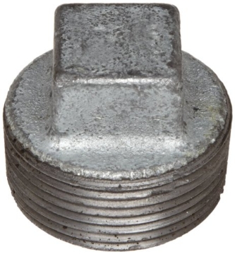 Picture of ANVIL INTERNATIONAL 8700159802 Anvil 8700159802, Malleable Iron Pipe Fitting, Square Head Plug, 3/8" NPT Male, Galvanized Finish (EA)