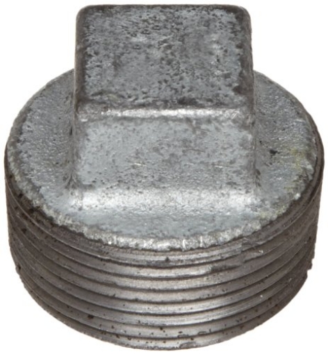 Picture of ANVIL INTERNATIONAL 8700159901 Anvil 8700159901, Malleable Iron Pipe Fitting, Square Head Plug, 3/4" NPT Male, Galvanized Finish (EA)