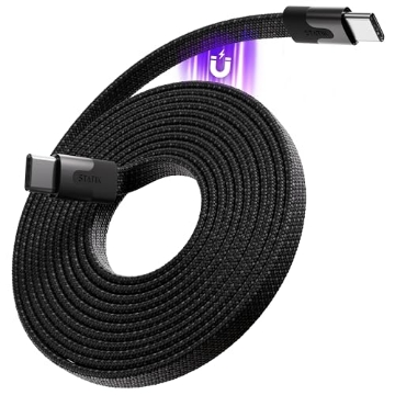 Picture of STATIK PUP-0495-6FT-CC Statik MagStack USB C to USB C Cable, Magnetic Anti Tangle Flat Type C Charger Fast Charging Cord, Magnetic Charging Cable, Compatible with iPhone 16 Pro Max, 15, Galaxy S24 Ultra, 100W 6FT/2M (EA)