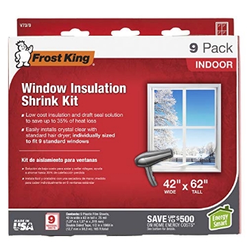 Picture of FROST CUTLERY CO V73/9H Frost King V73/9H Indoor Shrink Window Kit 42 62-Inch, Clear, 9-Pack (EA)