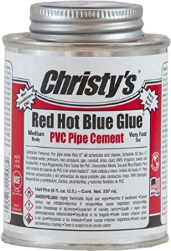 Picture of Christmas Time 505197 Christy's Red Hot Blue Glue PVC Cement - Medium Body, Very Fast Set, Low-VOC, 1/2 Pint (8 fl oz) (EA)