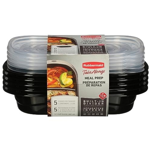Picture of RUBBERMAID COMMERCIAL 2184983 Rubbermaid Take Alongs 3.7 Cups Black Food Container and Lid 5 pk - Total Qty: 1 (EA)
