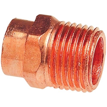 Picture of NIBCO INC W01290D Mueller Streamline 1-1/2 in. Copper x 1-1/2 in. Dia. MIP Copper Pipe Adapter (EA)