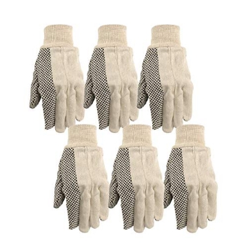 Picture of WELLS LAMONT 309K Wells Lamont Canvas Work Gloves, Economy Dotted, 6 Pair Pack (309K) (EA)
