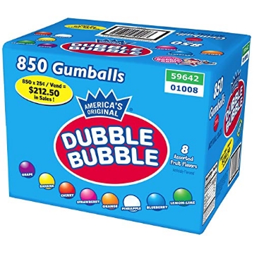Picture of DUBBLE BUBBLE TRI91008 Dubble Bubble Fruit Gumballs 850 ct. A1Q (EA)