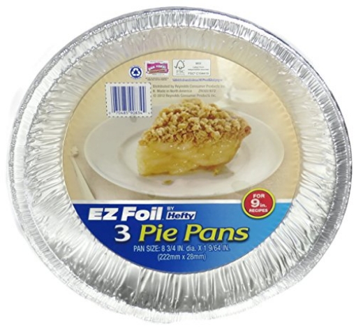 Picture of Reynolds Food Packaging 90834 Hefty EZ Foil 8-3/4 in. W X 8-3/4 in. L Pie Pan Silver 3 pk (PK-12-EA)