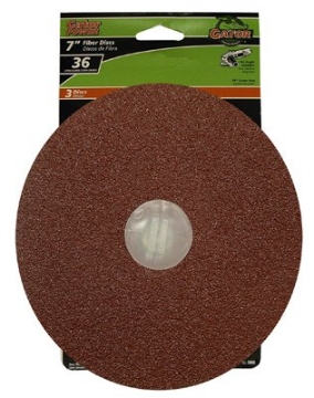 Picture of GATOR 3083 Gator 7 in. Aluminum Oxide Center Mount Fiber Disc 36 Grit Extra Coarse 3 pk (PK-5-EA)