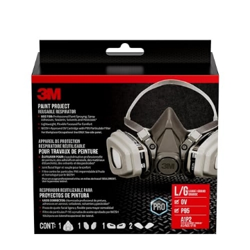 Picture of 3M 54252 3M P95 / Organic Vapor Paint Project Reusable Respirator 6311, Large Size , NIOSH-APPROVED, Use For Professional Paint Spraying, Lightweight, Flexible, Thermoplastic Faceseal For Comfort (6311P1-DC) (EA)