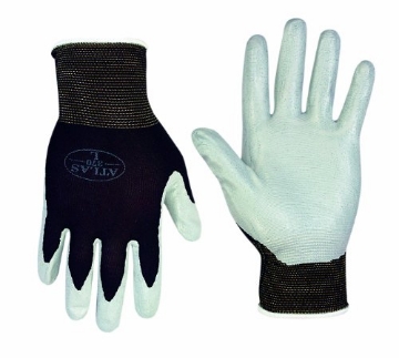 Picture of ATLAS CHEMICAL CORP 370BL-08.RT Atlas Unisex Indoor/Outdoor Nitrile Dipped Gloves Black/Gray L (EA)