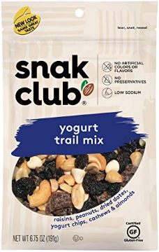 Picture of CENTURY SNACKS LLC 1721455 Snak Club Yogurt Nut Trail Mix, 6.75 Ounce Resealable Bag (PK-6-EA)