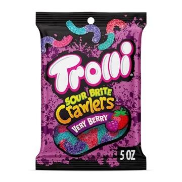 Picture of TROLLI 705873 Trolli Sour Brite Crawlers, Candy, Very Berry, Sweet and Sour Gummy Worms, 5 oz (EA)