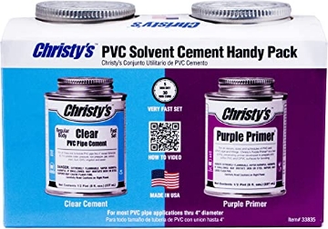 Picture of Christmas Time 505184 Christy's Handy Pack: Clear Regular Body PVC Cement and Purple Primer, 1/2 Pint (8 fl oz),RH-RCLV-HDYPK-HP-20 (EA)