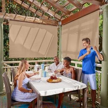 Picture of Cool Components 436612 Coolaroo Exterior Roller Shade, Cordless Roller Shade with 90% UV Protection, No Valance, (6' X 6'), Southern Sunset (EA)