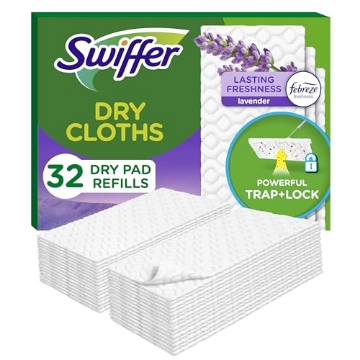 Picture of Swiffer 80374616 Swiffer Sweeper Dry Sweeping Pad, Multi Surface Refills for Dusters Floor Mop, with Febreze Lavender, 32 count (EA)