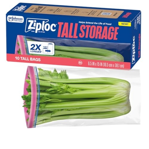 Picture of Ziploc 01456 Ziploc Tall Food Storage Bags, 10 Count (EA)