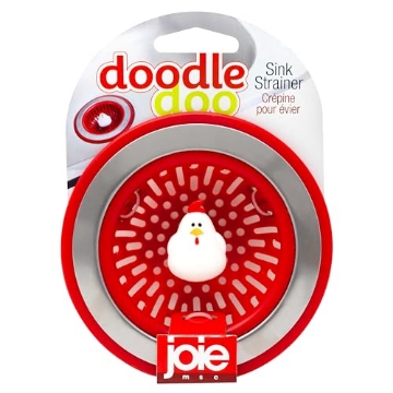 Picture of JOIE 89303 Joie Doodle Doo Kitchen Sink Strainer Basket, Fits All Standard Sinks, Stainless Steel, Cute Garbage Disposal Drain Cover, 4.5-Inch, Red Rooster (EA)