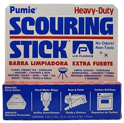 Picture of USPUMICE HDW-12 PUMIE Pumice Scouring Stick for Cleaning Toilet Rings Stain & Hard Water Rings, Tough Bathroom, Pools & Tubs, Extra Strong Heavy Duty Pumice Stone for Toilet Cleaning, Rust, Grills & Ovens- Pack of 12 (PK-12-EA)