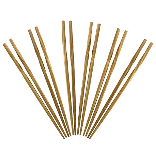 Picture of HOLLYWOOD CHAIRS INC 20-2003 Totally Bamboo Twist Reusable Bamboo Chopsticks, Set of 5 Pairs (PK-10-EA)