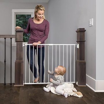 Picture of REGALO INTERNATIONAL LLC 1250 Regalo 2-in-1 Extra Wide Stairway and Hallway Walk ThroughBaby Safety Gate, Hardware Mounting, White 24"x40.5"x28.5"(Pack of 1) (PK-2-EA)