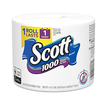 Picture of Scotts 39327 Scott 1000 Sheets Per Roll Toilet Paper, Wrapped Roll, Bath Tissue, 12 Count (Pack of 1) (PK-36-EA)