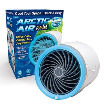 Picture of ARCTIC AIR AAIJET-MC4 Arctic Air Ice Jet Personal Air Cooler, 3-Speed Room Cooler with Reusable Ice Packs, Portable Cooler with Multi-Directional Vent & 7 LED Lights, Whisper-Quiet Air Cooler for Room (EA)