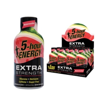 Picture of 5 Hour Energy 775121 5-hour ENERGY Shot, Extra Strength, Watermelon, 1.93 oz, 12 pack (PK-12-EA)