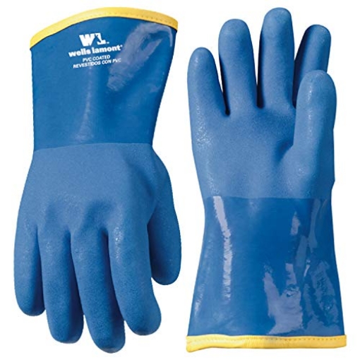 Picture of WELLS LAMONT 194 Wells Lamont 12" Lined PVC Chemical Resistant Gloves, One Size 194, Blue Winter (EA)