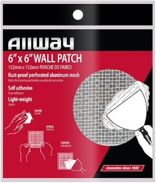 Picture of ALLWAY TOOLS INC WP6 ALLWAY WP6 Self-Adhesive Mesh Drywall Patch, 6″ X 6″ (PK-10-EA)
