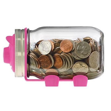 Picture of JARWARE 82600 Jarware Piggy Bank Lid for Regular Mouth Mason Jars, Pink (EA)