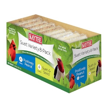 Picture of KAYTEE PRODUCTS INC. 100550779 Kaytee Wild Bird Suet Cake Variety 8 Pack with 4 Positively Peanut & 4 Seed and Suet Cakes (EA)