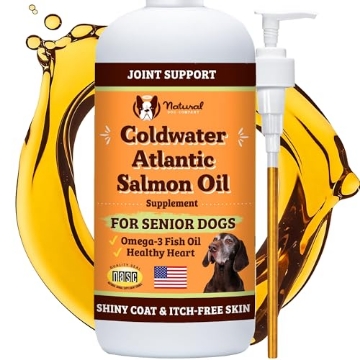 Picture of ELEMENTS BRANDS LLC SL-CASO-16 Natural Dog Company Coldwater Atlantic Salmon Oil for Dogs (16oz) - Senior Dog Fish Oil Supplement with Omega 3, Easy to Digest for Senior Dog Fish Oil, Liquid Dog Fish Oil Joint Support Supplement (EA)