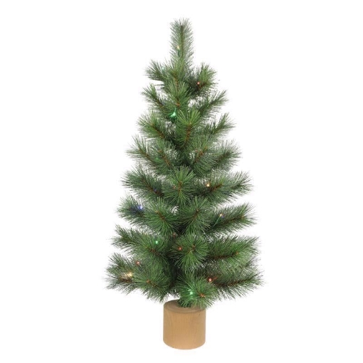 Picture of Celebrations T2TABWMA Celebrations 2 ft. Slim LED 35 ct Table Tree with Wood Base Color Changing Christmas Tree (PK-4-EA)