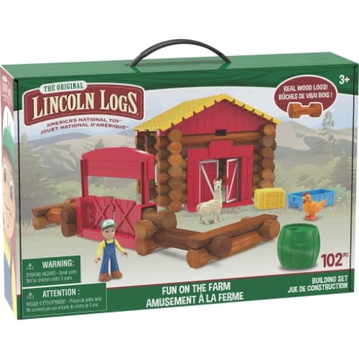 Picture of LINCOLN LOGS KNX 00858 Lincoln Logs – Fun On The Farm - 102 Parts - Real Wood Logs - Ages 3+ (PK-2-EA)