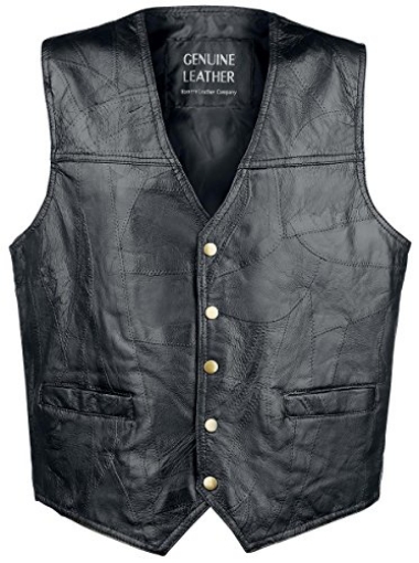 Picture of Bf Systems GFVLARGE Giovanni Navarre Mosaic Leather Biker Vest Black, Black, L, Large (EA)