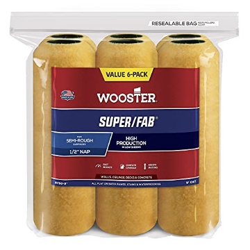 Picture of WOOSTER R750-9 Wooster Brush R750-9 Super/Fab Roller Cover, 1/2-Inch Nap, 6-Pack , 9-Inch (EA)