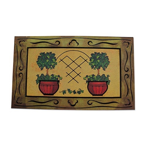 Picture of J & M HOME FASHIONS 4516 DII Non-Slip Outdoor Printed Flocked Coir Doormat, 18x30, Topiary (EA)