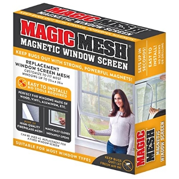 Picture of MAGIC MESH MM601106 Magic Mesh Magnetic Window Screen- DIY Custom Window Screen, Suitable for Most Windows up to 55 in x 36 in (EA)