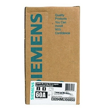 Picture of Siemens E0204ML1060SU Siemens EQ 60 amps 120/240 volt 2 space 4 circuits Surface Main Lug Load Center (EA)