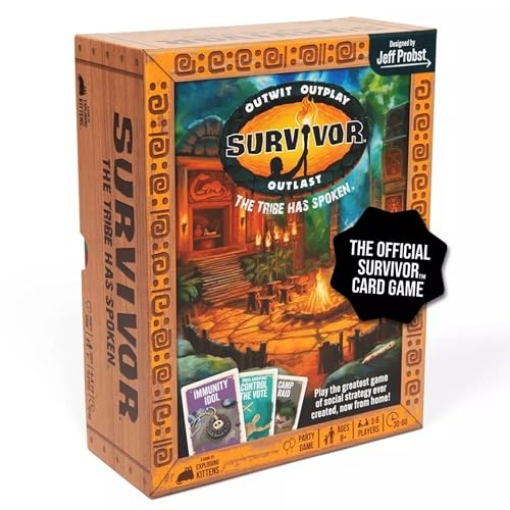 Picture of EXPLODING KITTENS SURV-CORE-3 Exploding Kittens Survivor: The Tribe Has Spoken 3-6 Players - Ages 8+ - 30 Minutes to Play - Official Card Game for Survivor Fans - Family Game Night, Card Game (PK-3-EA)