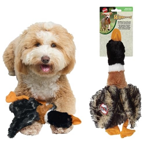 Picture of Spot 8121 SPOT Skinneeez Mini Mallard Duck 13 Inch Stuffing-Free Plush Squeaky Dog Toy – Soft Interactive Toy for Small and Medium Dogs – Mess-Free Play for Light & Moderate Chewers – Assorted Styles (EA)